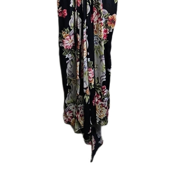 80s Vintage Karen Alexander floral black maxi dress size 12 - Picture 6 of 12